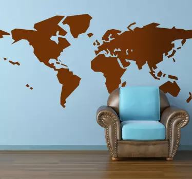Autocolante decorativo mapa mundo arte abstrata - TenStickers