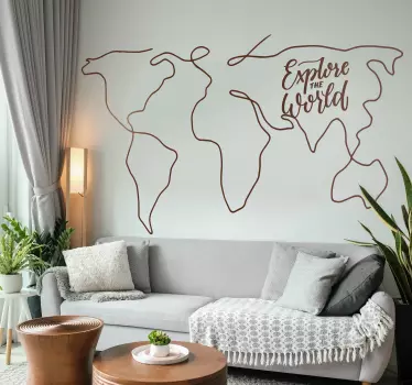 Autocolante decorativo mapa mundo Explorar o mundo - TenStickers