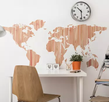 Autocolante decorativo mapa mundo Mapa do mundo em tons pastel - TenStickers
