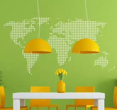 Autocolante decorativo mapa Mundo pontos - TenStickers