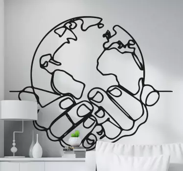 Autocolante decorativo mapa mundo Terra minimalista - TenStickers