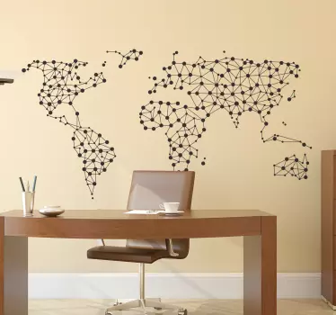 Autocolante decorativo mapamundi ligações - TenStickers