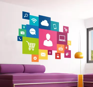Autocolante decorativo meios sociais - TenStickers