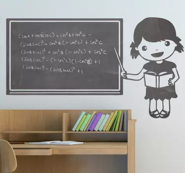 Autocolante decorativo menina pequena quadro preto - TenStickers