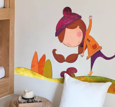 Autocolante decorativo menino outono - TenStickers