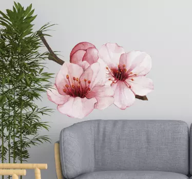 Autocolante decorativo ornamental Flores rosa - TenStickers