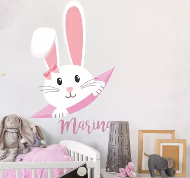 Autocolante decorativo para bebé Coelhinho fofo para menina com n - TenStickers