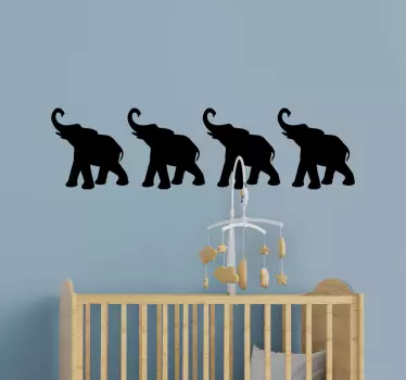 Autocolante decorativo para bebé Elefantes em silhueta - TenStickers