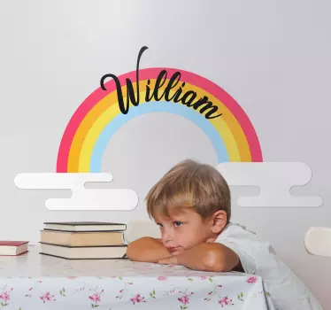 Autocolante decorativo para bebé Nome personalizado no arco-íris - TenStickers