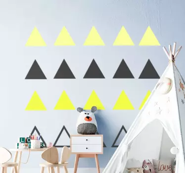 Autocolante decorativo para bebé Pacote de 20 triângulos amarelos - TenStickers