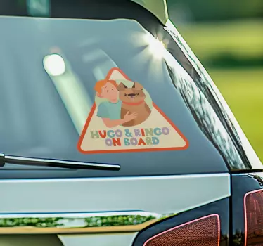 Autocolante para carros criança e cachorro a bordo - TenStickers