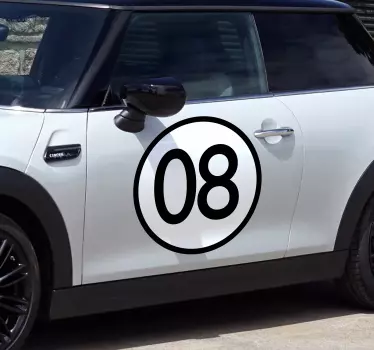 Autocolante para carros número arredondado - TenStickers