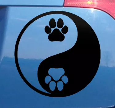 Autocolante decorativo para carros Pata de cão yin yang - TenStickers