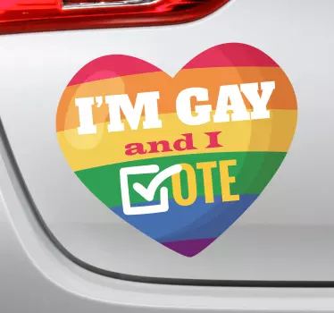 Autocolante decorativo para carros Votos de arco-íris gay - TenStickers
