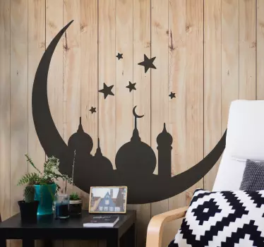 Autocolante decorativo para casa Monumento oriental lua e estrela - TenStickers