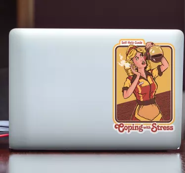 Autocolante decorativo para PC Anos 70 lidando com o estresse - TenStickers