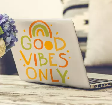 Autocolante decorativo para PC Apenas boas vibrações - TenStickers