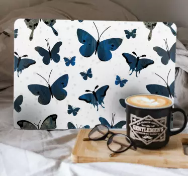 Autocolante decorativo para PC Borboleta azul glitter - TenStickers
