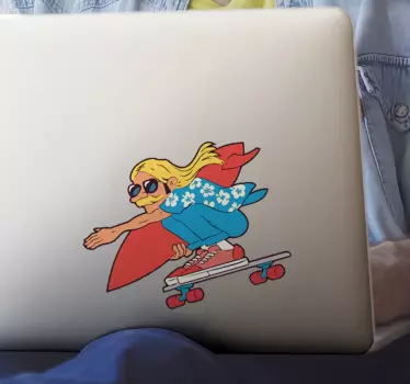 Autocolante decorativo para PC Cara do patinação dos anos 70 - TenStickers