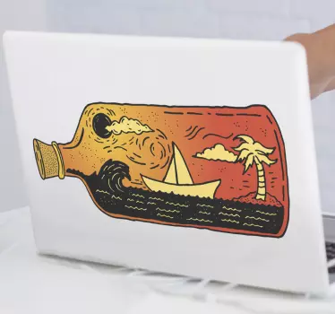 Autocolante decorativo para PC Garrafa tropical - TenStickers