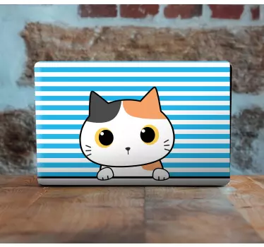 Autocolante decorativo para PC Gato bonito dos desenhos animados - TenStickers