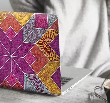 Autocolante decorativo para PC Mosaico paisley - TenStickers