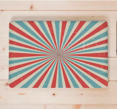 Autocolante decorativo para PC Padrão retro pré-lavagem azul e ve - TenStickers