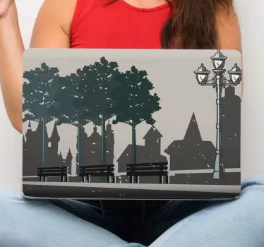 Autocolante decorativo para PC Rua vintage dos anos 70 - TenStickers