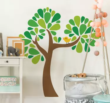 autocolante decorativo parede pássaro e árvore - TenStickers
