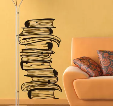 Autocolante decorativo pilha de livros - TenStickers