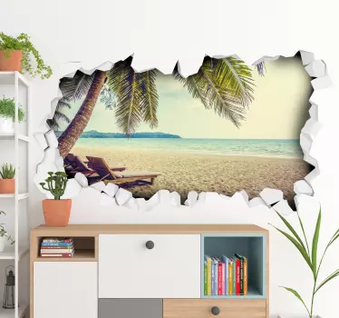 Autocolante decorativo praia 3D - TenStickers