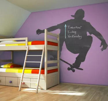 Autocolante decorativo quadro-negro skatista  - TenStickers