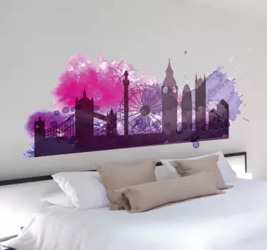 Autocolante decorativo silhueta Londes em aguarela - TenStickers