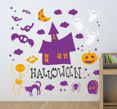 Autocolante decorativo símbolos do Halloween - TenStickers