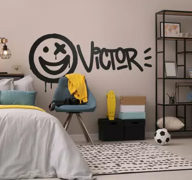 Vinil decorativo urbano nome do sorrisoNome do sorriso: Emoji - TenStickers