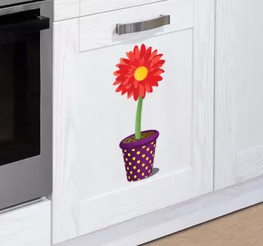 Autocolante decorativo vaso com flor - TenStickers