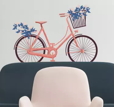 Autocolante decorativo vintage Bicicleta floral - TenStickers
