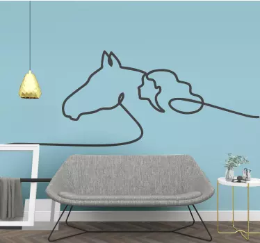 Autocolante animal selvagem desenho de silhueta de cavalo - TenStickers