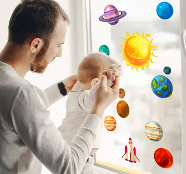 autocolante do espaço dos planetas - TenStickers