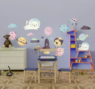 Autocolante do espaço planetas animados - TenStickers