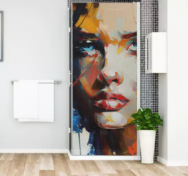 Autocolante duche pintura facial colorida - TenStickers