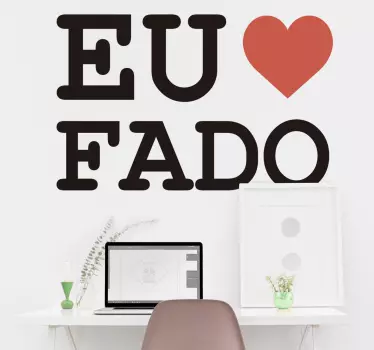 Autocolante Eu amo Fado - TenStickers
