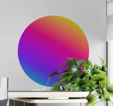Autocolante geométrico círculo em gradiente colorido - TenStickers