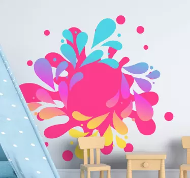 Autocolante geométrico componentes de splash vibrante - TenStickers