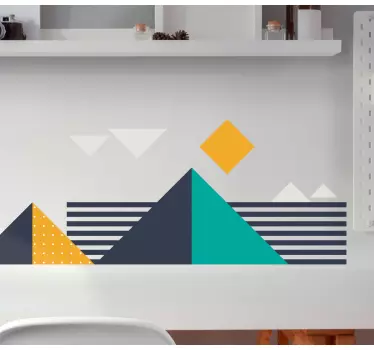 Autocolante geométrico composição de formas ousadas - TenStickers