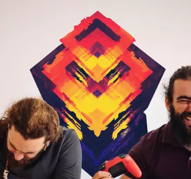 Autocolante geométrico forma abstrata dinâmica - TenStickers