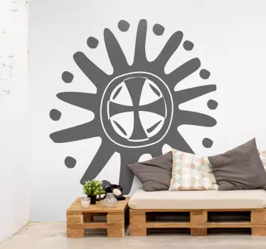 Autocolante geométrico forma de sol estilizada - TenStickers