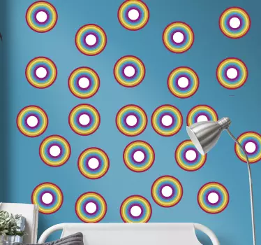 Autocolante geométrico motivos redondos vibrantes - TenStickers