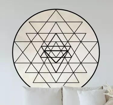 Autocolante geométrico padrão de triângulos intrincados - TenStickers