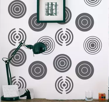 Autocolante geométrico padrões circulares concêntricos - TenStickers